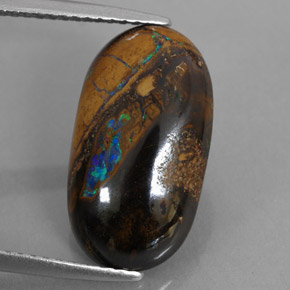 5,89 ctw natürlicher Mehrfarbig Boulder-Opal, Oval Schliff, Lichtundurchlässig