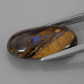 5,89 ctw natürlicher Mehrfarbig Boulder-Opal, Oval Schliff, Lichtundurchlässig