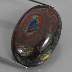 9,17 ctw natürlicher Mehrfarbig Boulderopal, Oval Schliff, Lichtundurchlässig
