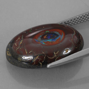 9,17 ctw natürlicher Mehrfarbig Boulderopal, Oval Schliff, Lichtundurchlässig
