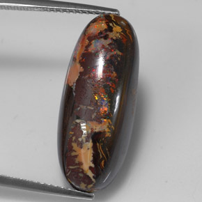 15,56 ctw natürlicher mehrfarbiger Boulder-Opal, Oval Schliff, Lichtundurchlässig