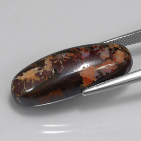 15,56 ctw natürlicher mehrfarbiger Boulder-Opal, Oval Schliff, Lichtundurchlässig