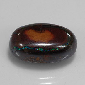 9,49 ctw natürlicher mehrfarbiger Boulder-Opal, Oval Schliff, Lichtundurchlässig