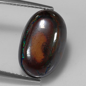 9,49 ctw natürlicher mehrfarbiger Boulder-Opal, Oval Schliff, Lichtundurchlässig
