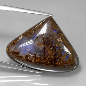 22,51 ctw natürlicher mehrfarbiger Boulder-Opal, Birnenform, Lichtundurchlässig