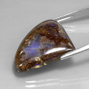 22,51 ctw natürlicher mehrfarbiger Boulder-Opal, Birnenform, Lichtundurchlässig
