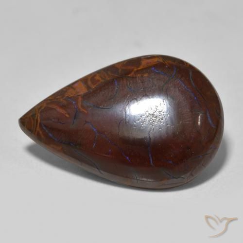 9,17 ctw natürlicher Mehrfarbig Boulderopal, Birnenform, Lichtundurchlässig