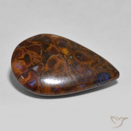 9,17 ctw natürlicher Mehrfarbig Boulderopal, Birnenform, Lichtundurchlässig