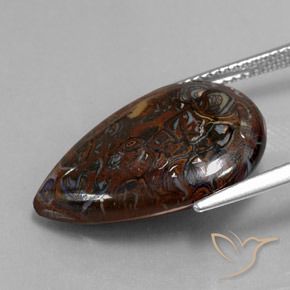 9,17 ctw natürlicher Mehrfarbig Boulderopal, Birnenform, Lichtundurchlässig