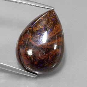 16,89 ctw natürlicher mehrfarbiger Boulder-Opal, Birnenform, Lichtundurchlässig