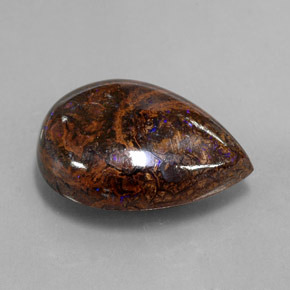 16,89 ctw natürlicher mehrfarbiger Boulder-Opal, Birnenform, Lichtundurchlässig
