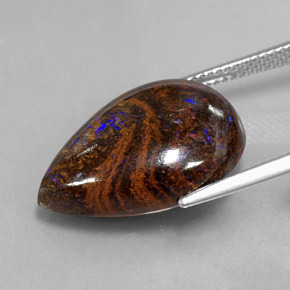 16,89 ctw natürlicher mehrfarbiger Boulder-Opal, Birnenform, Lichtundurchlässig