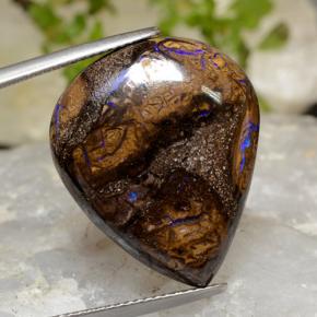 20,90 ctw natürlicher mehrfarbiger Boulder-Opal, Birnenform, Lichtundurchlässig