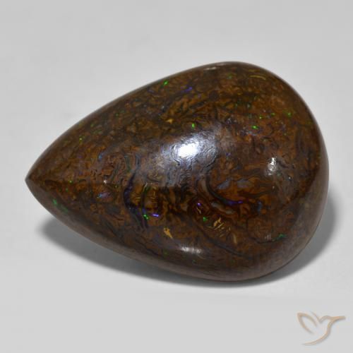 9,17 ctw natürlicher Mehrfarbig Boulderopal, Birnenform, Lichtundurchlässig