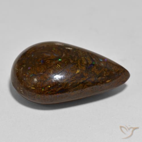 9,17 ctw natürlicher Mehrfarbig Boulderopal, Birnenform, Lichtundurchlässig