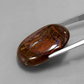 21,10 ctw natürlicher mehrfarbiger Boulder-Opal, Oval Schliff, Lichtundurchlässig