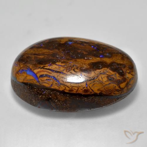 9,17 ctw natürlicher Mehrfarbig Boulderopal, Oval, Lichtundurchlässig