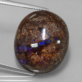 27,22 ctw natürlicher mehrfarbiger Boulder-Opal, Oval Schliff, Lichtundurchlässig