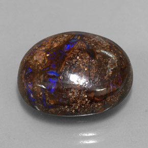 27,22 ctw natürlicher mehrfarbiger Boulder-Opal, Oval Schliff, Lichtundurchlässig