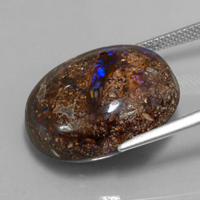 27,22 ctw natürlicher mehrfarbiger Boulder-Opal, Oval Schliff, Lichtundurchlässig