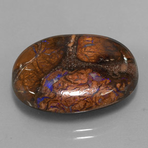 20,19 ctw natürlicher mehrfarbiger Boulder-Opal, Oval Schliff, Lichtundurchlässig