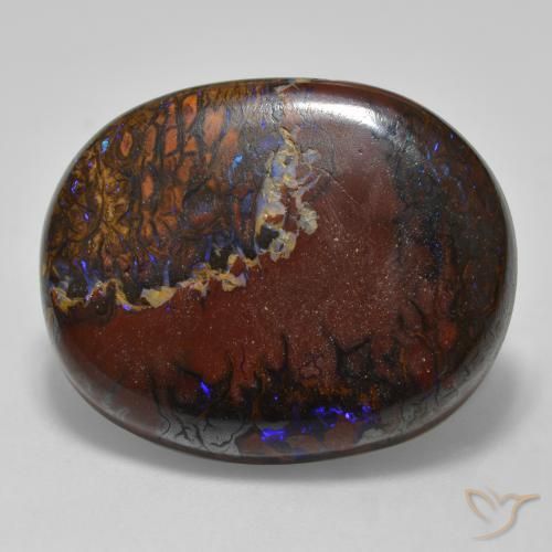 22.54ct Natürlicher Mehrfarbig Boulderopal, Oval, Lichtundurchlässig