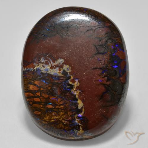 9,17 ctw natürlicher Mehrfarbig Boulderopal, Oval, Lichtundurchlässig
