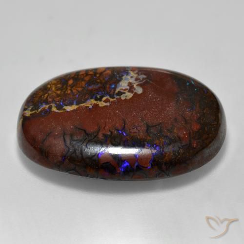 9,17 ctw natürlicher Mehrfarbig Boulderopal, Oval, Lichtundurchlässig