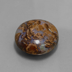 34,18 ctw natürlicher mehrfarbiger Boulder-Opal, Rundschliff, Lichtundurchlässig