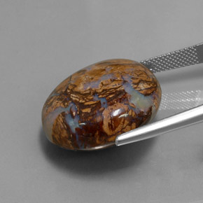 34,18 ctw natürlicher mehrfarbiger Boulder-Opal, Rundschliff, Lichtundurchlässig