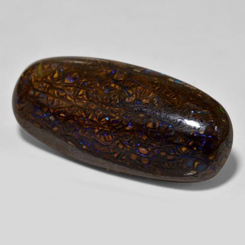 21,04 ctw natürlicher mehrfarbiger Boulder-Opal, Oval Schliff, Lichtundurchlässig