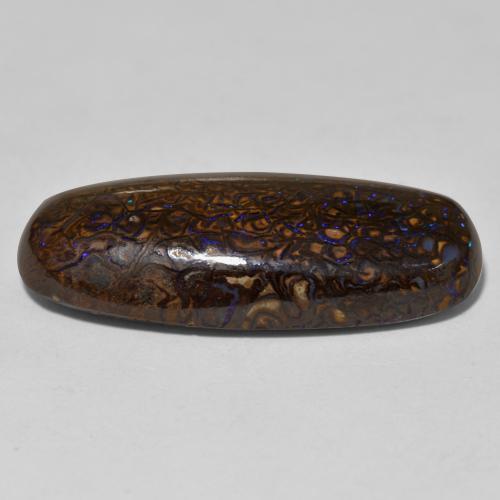 21,04 ctw natürlicher mehrfarbiger Boulder-Opal, Oval Schliff, Lichtundurchlässig