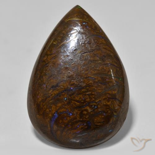 28.03ct Natürlicher Mehrfarbig Boulderopal, Birnenform, Lichtundurchlässig