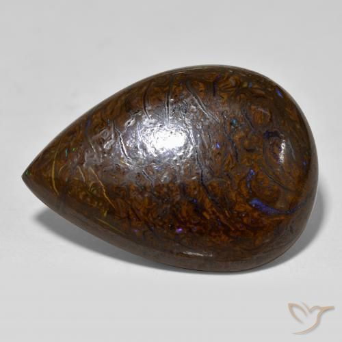 9,17 ctw natürlicher Mehrfarbig Boulderopal, Birnenform, Lichtundurchlässig