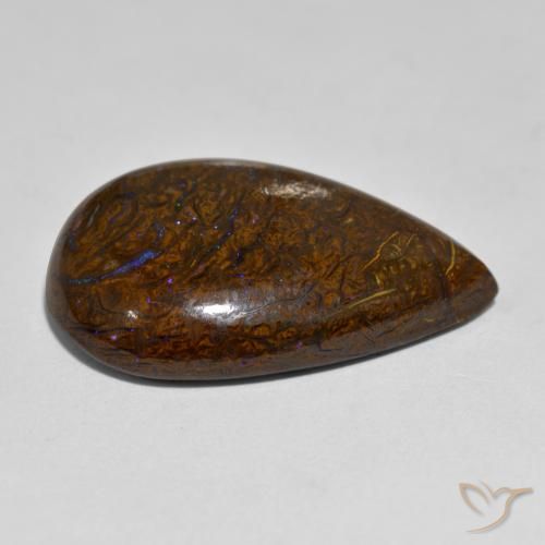 9,17 ctw natürlicher Mehrfarbig Boulderopal, Birnenform, Lichtundurchlässig