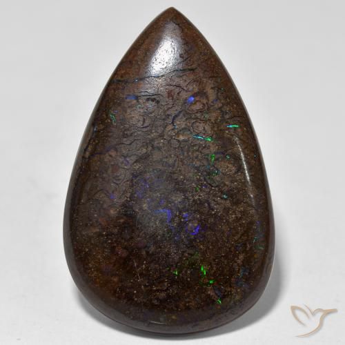 21.46ct Natürlicher Mehrfarbig Boulderopal, Birnenform, Lichtundurchlässig