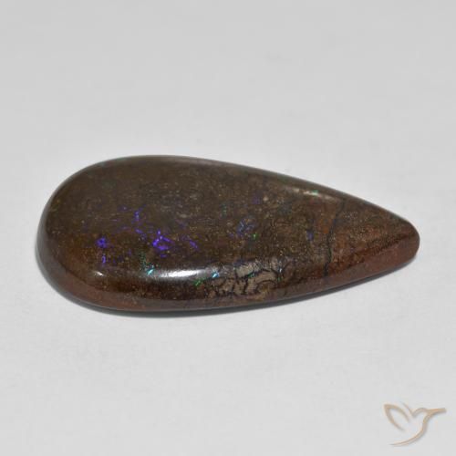 9,17 ctw natürlicher Mehrfarbig Boulderopal, Birnenform, Lichtundurchlässig