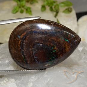 9,17 ctw natürlicher Mehrfarbig Boulderopal, Birnenform, Lichtundurchlässig
