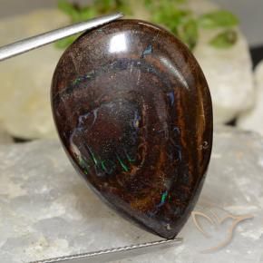 9,17 ctw natürlicher Mehrfarbig Boulderopal, Birnenform, Lichtundurchlässig