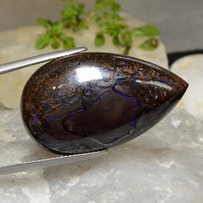 45,15 ctw natürlicher mehrfarbiger Boulder-Opal, Birnenform, Lichtundurchlässig