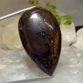 45,15 ctw natürlicher mehrfarbiger Boulder-Opal, Birnenform, Lichtundurchlässig