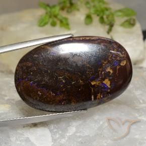 9,17 ctw natürlicher Mehrfarbig Boulderopal, Oval, Lichtundurchlässig