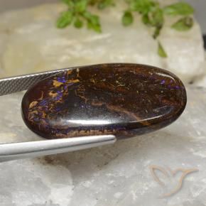 9,17 ctw natürlicher Mehrfarbig Boulderopal, Oval, Lichtundurchlässig