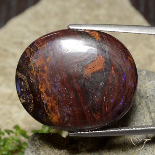 9,17 ctw natürlicher Mehrfarbig Boulderopal, Oval, Lichtundurchlässig