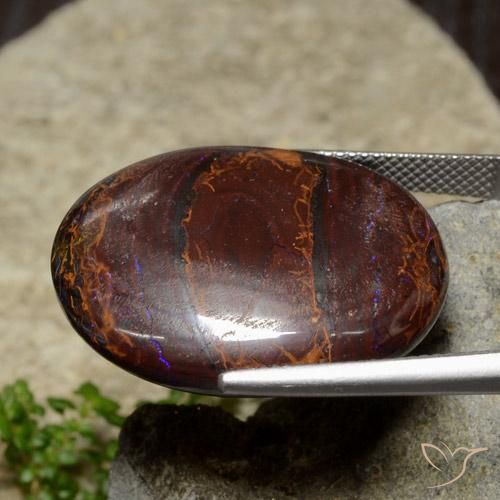 9,17 ctw natürlicher Mehrfarbig Boulderopal, Oval, Lichtundurchlässig