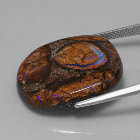20,58 ctw natürlicher mehrfarbiger Boulder-Opal, Kissenschliff, Lichtundurchlässig