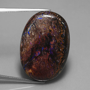 9,17 ctw natürlicher Mehrfarbig Boulderopal, Oval Schliff, Lichtundurchlässig