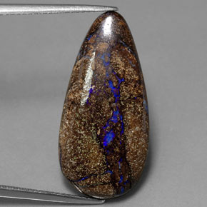 12,04 ctw natürlicher mehrfarbiger Boulder-Opal, Birnenform, Lichtundurchlässig