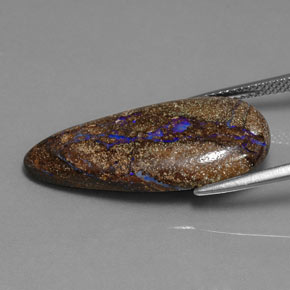 12,04 ctw natürlicher mehrfarbiger Boulder-Opal, Birnenform, Lichtundurchlässig