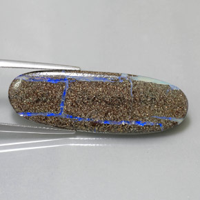 13,97 ctw natürlicher mehrfarbiger Boulder-Opal, Oval Schliff, Lichtundurchlässig